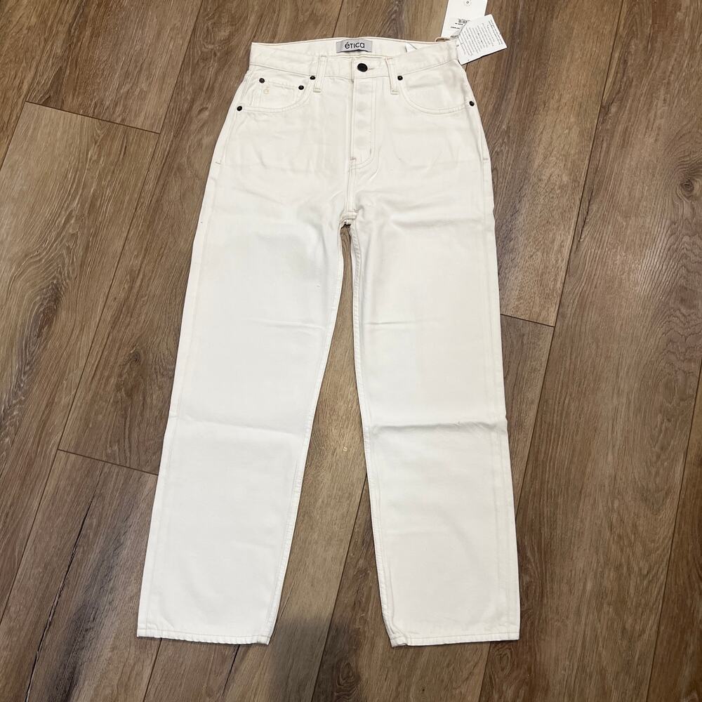 ETICA Women's Tyler Vintage Straight Ankle Jean Size 24 In Vintage White